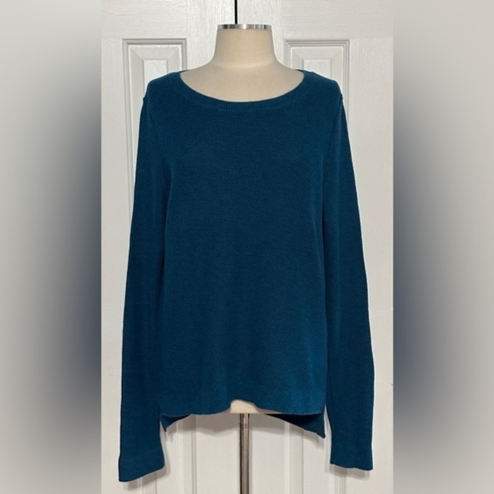 Ann Taylor LOFT Teal High-Low Cotton Sweater Size XL